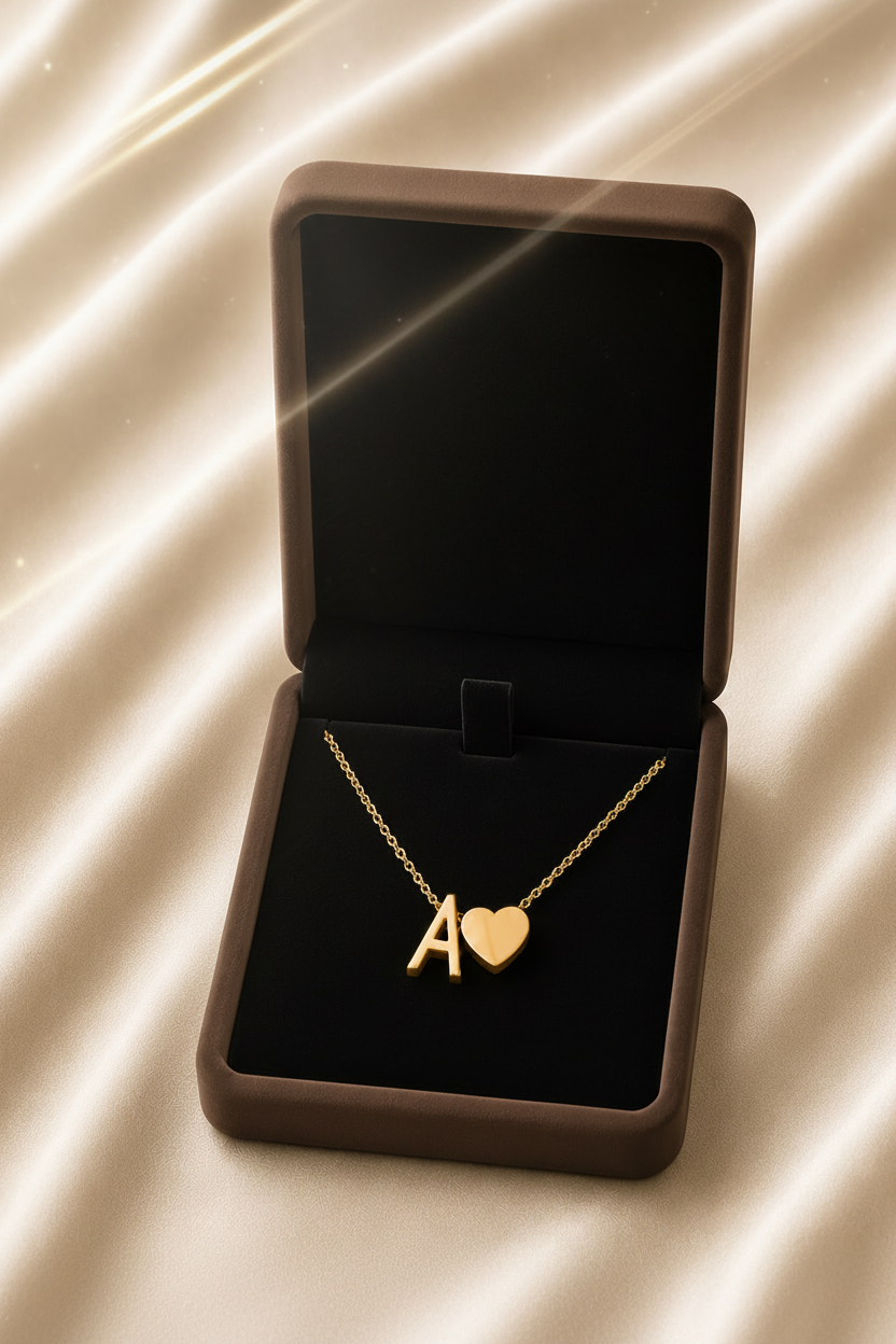 Collier Union – Initiale A & Cœur