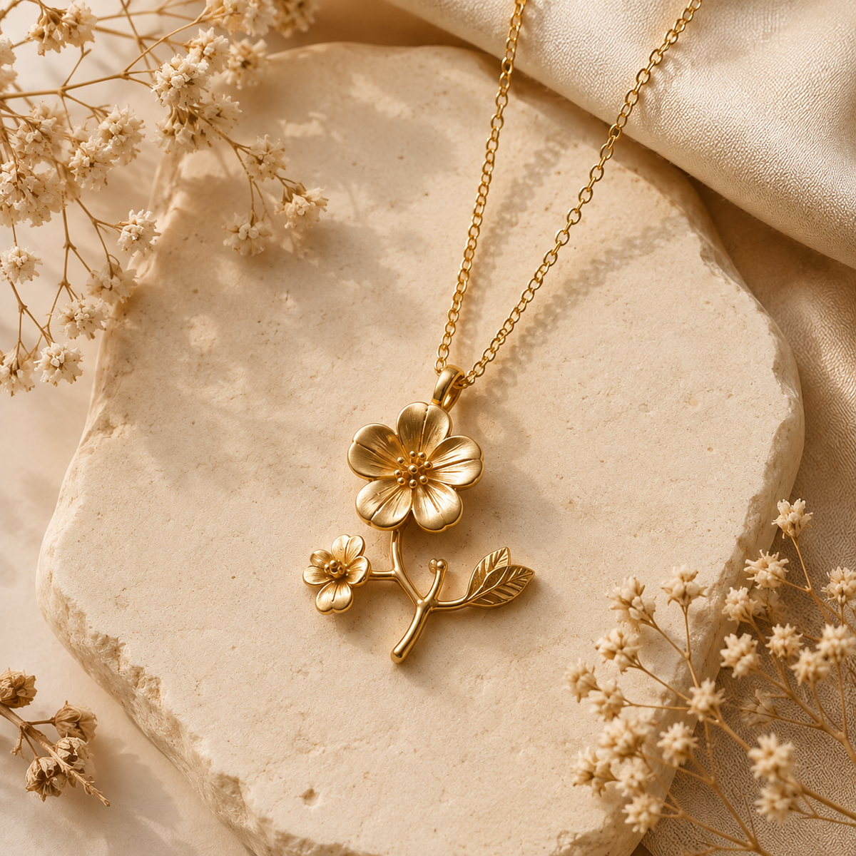 Colliers Fleurs Femme en acier inoxydable