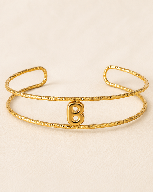Bracelet Initiale Femme Doré Acier Inoxydable – Courage NNO