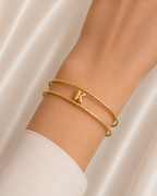Bracelet Initiale Femme Doré Acier Inoxydable – Courage NNO