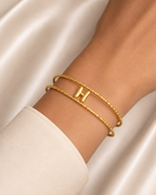Bracelet Initiale Femme Doré Acier Inoxydable – Courage NNO