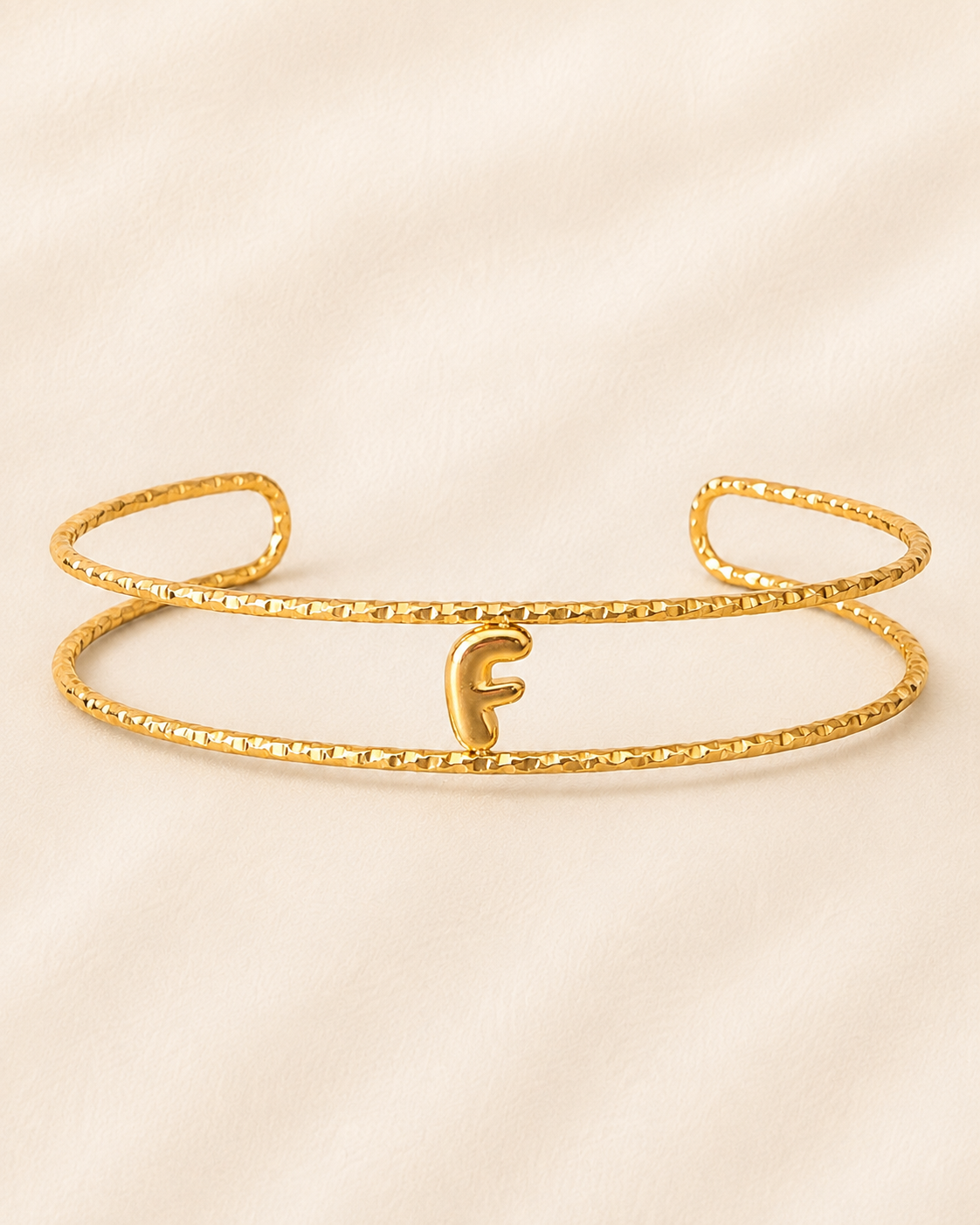 Bracelet Initiale Femme Doré Acier Inoxydable – Courage NNO