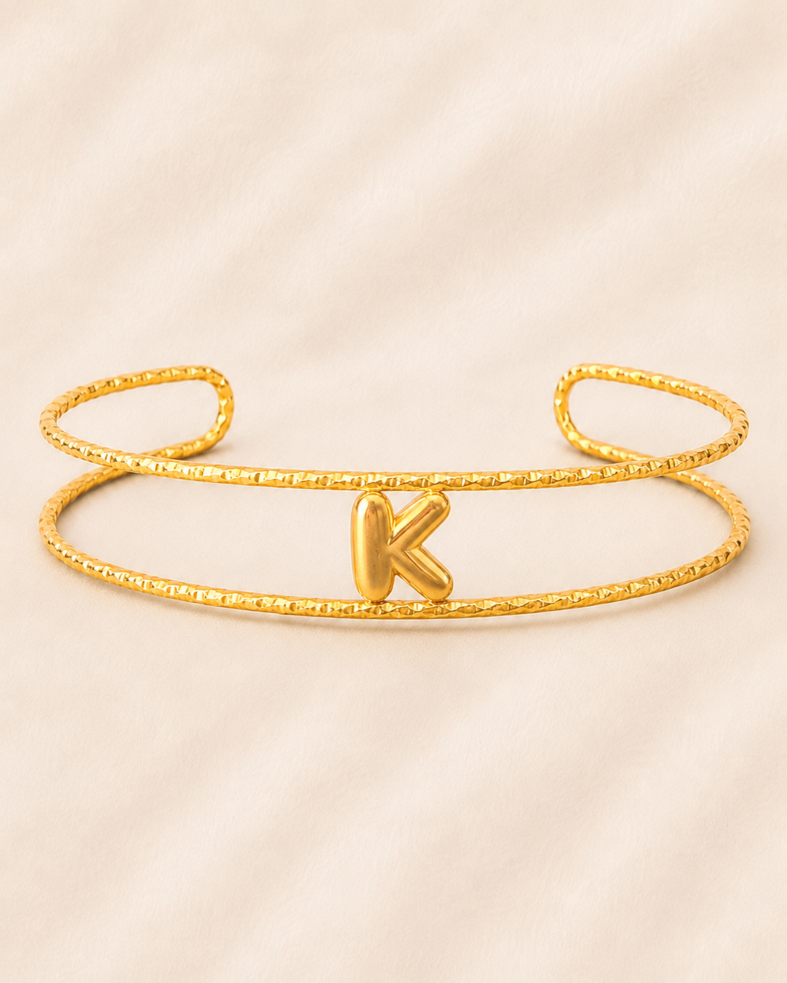 Bracelet Initiale Femme Doré Acier Inoxydable – Courage NNO