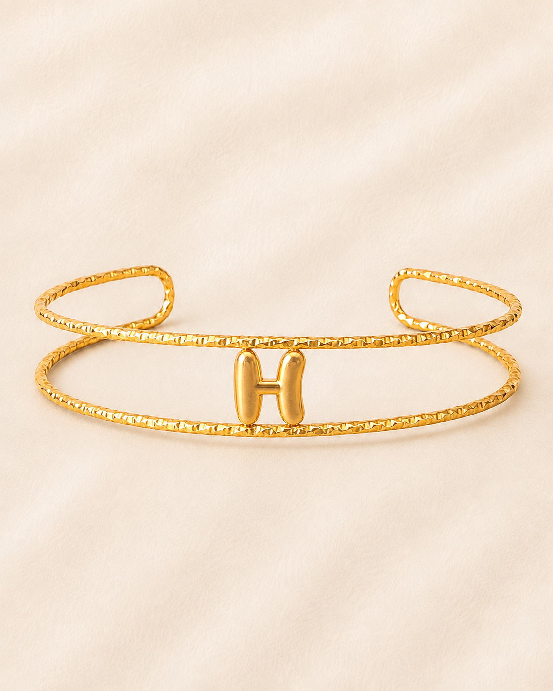 Bracelet Initiale Femme Doré Acier Inoxydable – Courage NNO
