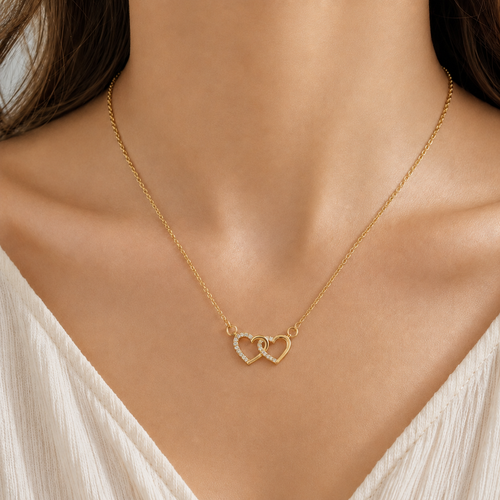 Collier Cœur en Acier Inoxydable – Lien