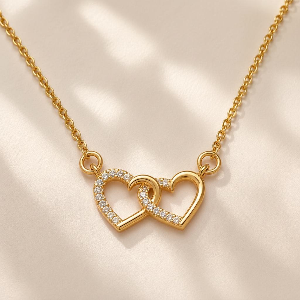 Collier Cœur en Acier Inoxydable – Lien