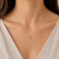 Collier Initiale en Acier Inoxydable Or – Fraternité