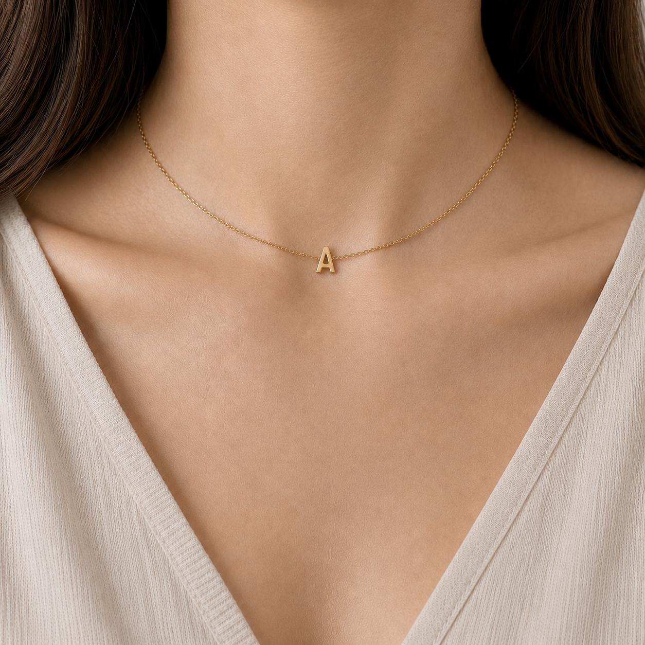 Collier Fraternité – Initiale A | Acier Inoxydable or