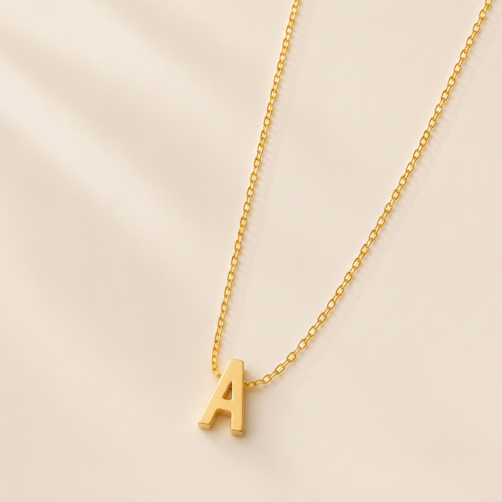 Collier Initiale en Acier Inoxydable Or – Fraternité
