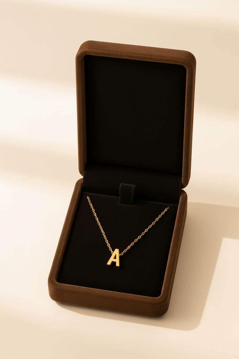 Collier Initiale en Acier Inoxydable Or – Fraternité