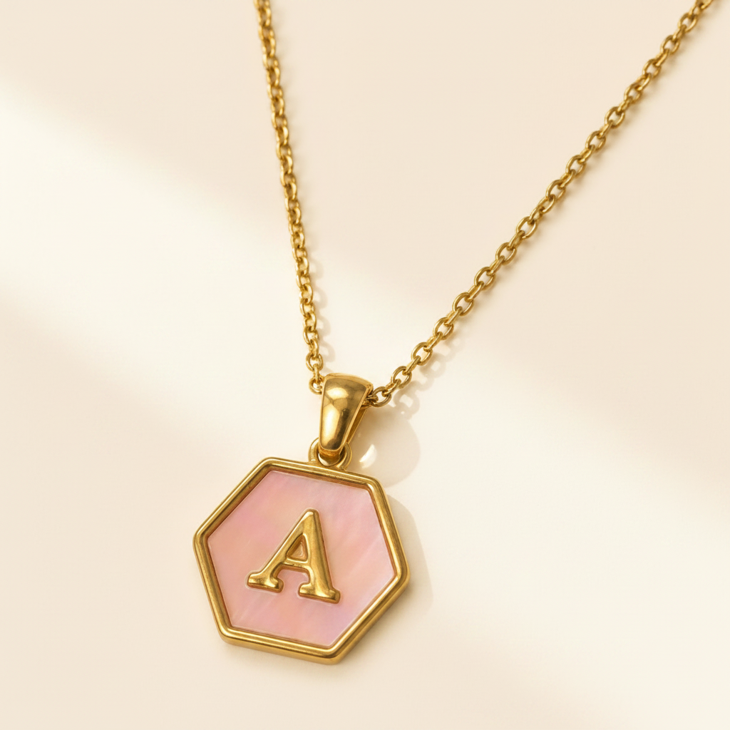 Collier Initiale en Acier Inoxydable – Aura