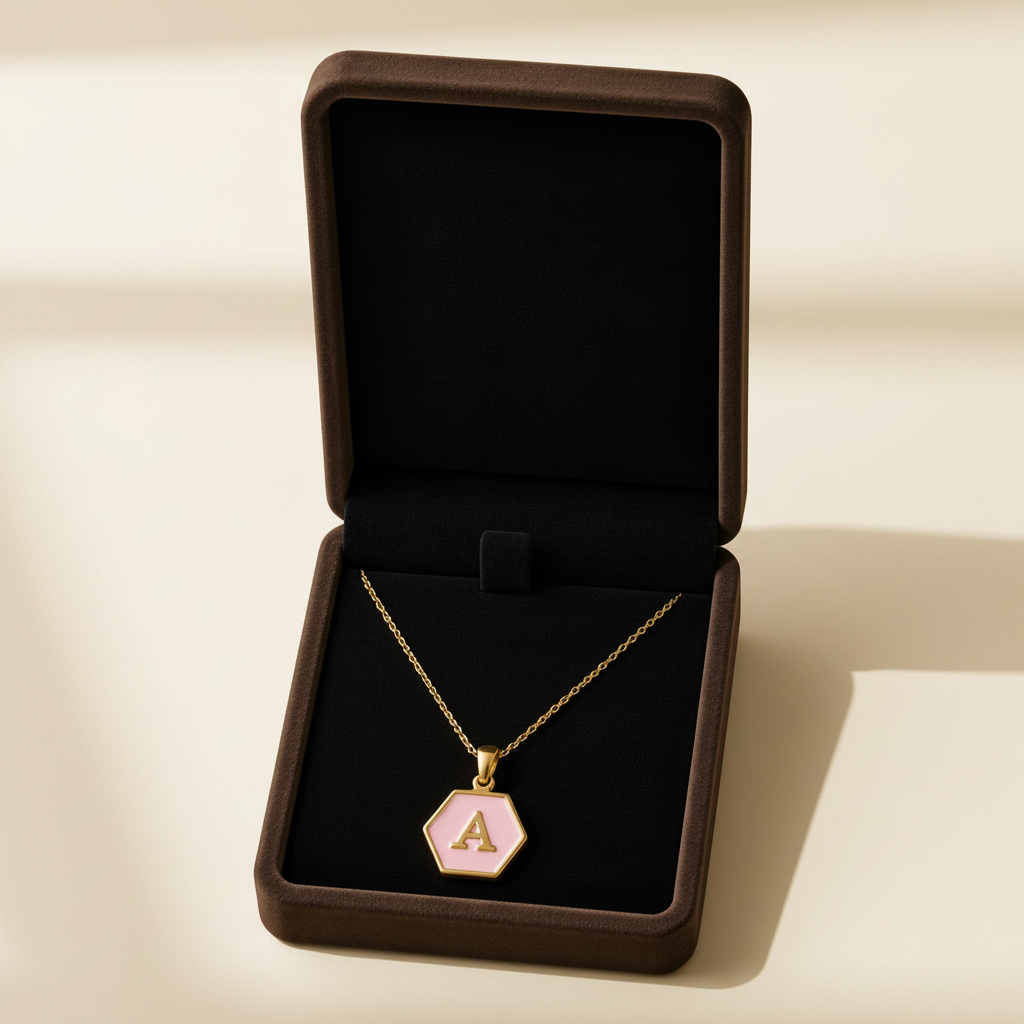 Collier Initiale en Acier Inoxydable – Aura