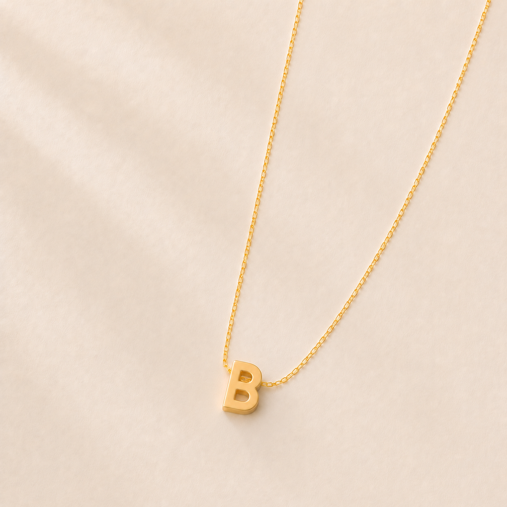 Collier Initiale en Acier Inoxydable Or – Fraternité