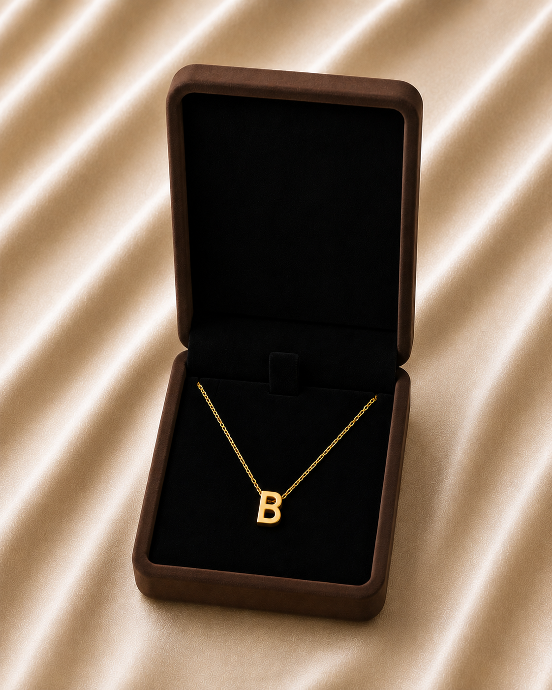 Collier Fraternité – Initiale B | Acier Inoxydable or