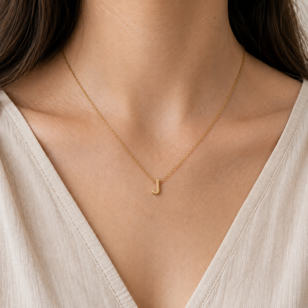 Collier Initiale en Acier Inoxydable Or – Fraternité