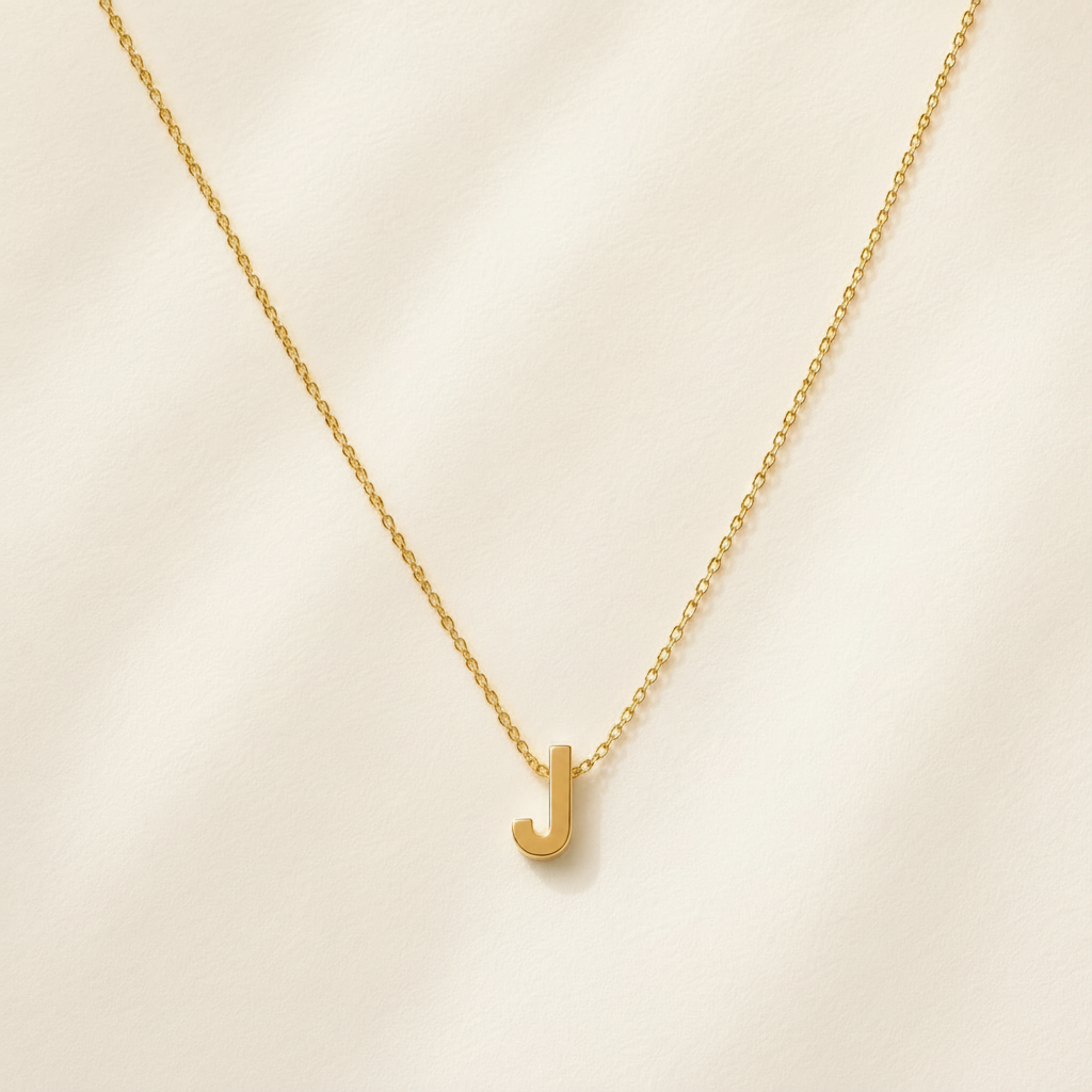 Collier Fraternité – Initiale J | Acier Inoxydable or