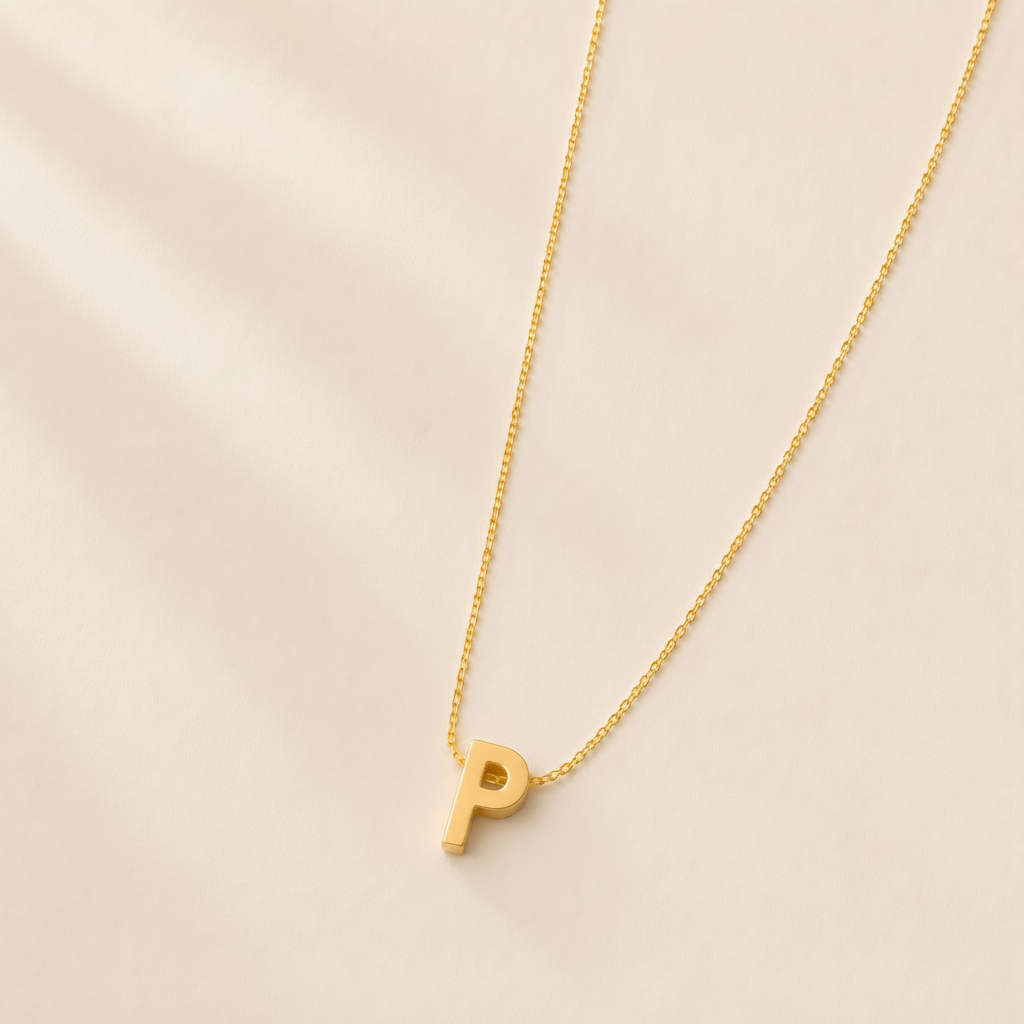 Collier Initiale en Acier Inoxydable Or – Fraternité