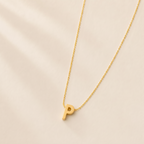 Collier Initiale en Acier Inoxydable Or – Fraternité