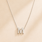 Collier Initiale en Acier Inoxydable Argent – Fraternité