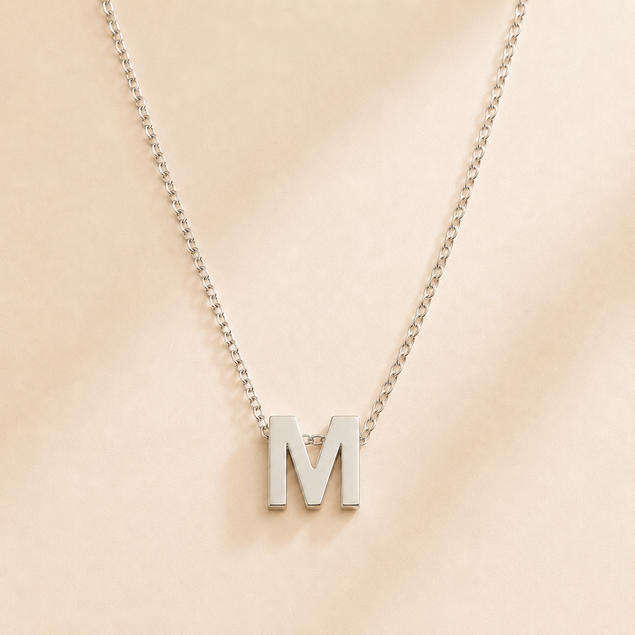 Collier Initiale en Acier Inoxydable Argent – Fraternité