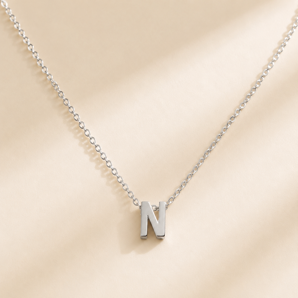 Collier Symbole – Initiale N | Acier Inoxydable Argent