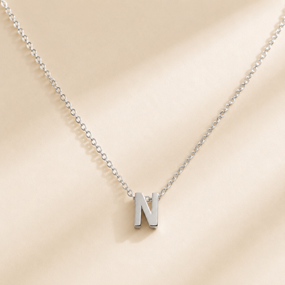 Collier Symbole – Initiale N | Acier Inoxydable Argent