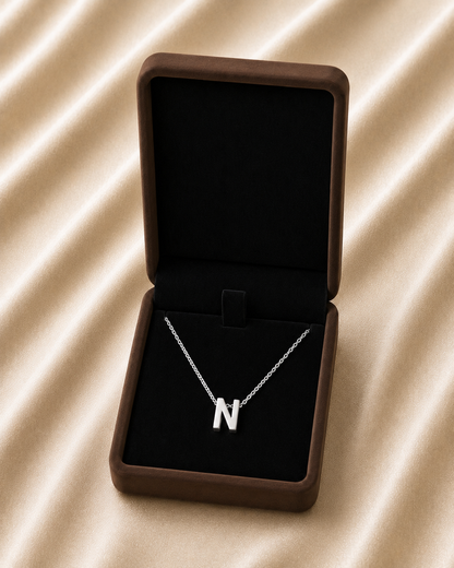 Collier Symbole – Initiale N | Acier Inoxydable Argent
