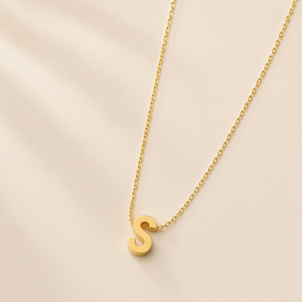Collier Initiale en Acier Inoxydable Or – Fraternité