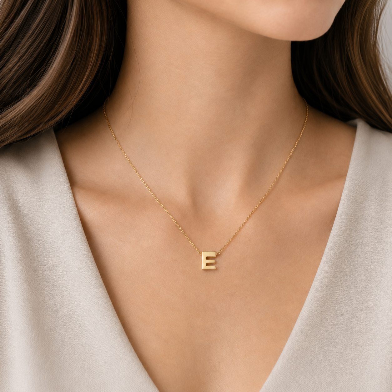 Collier Initiale en Acier Inoxydable – Renaissance