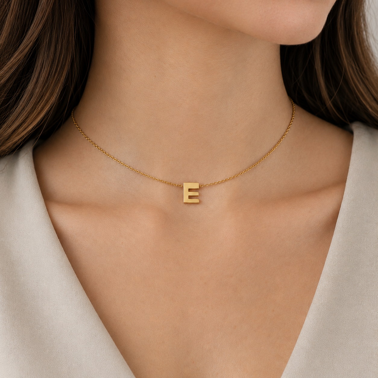 Collier Initiale en Acier Inoxydable – Renaissance