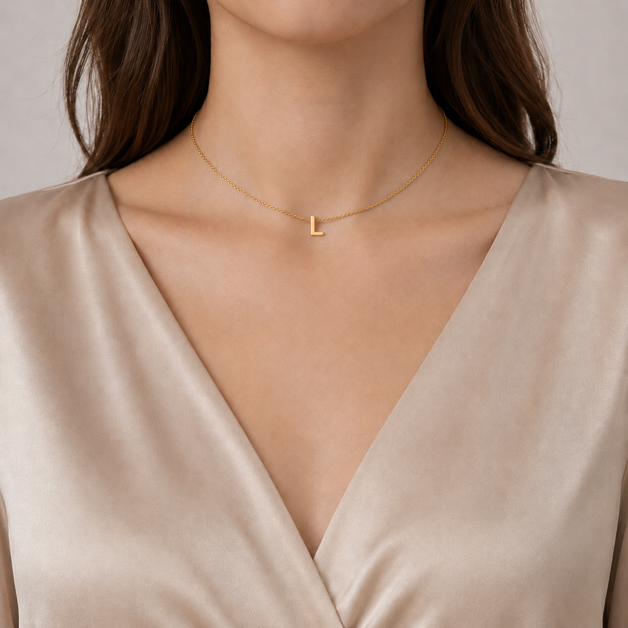 Collier Initiale en Acier Inoxydable – Renaissance