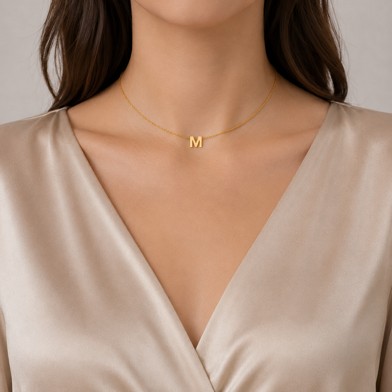 Collier Initiale en Acier Inoxydable – Renaissance
