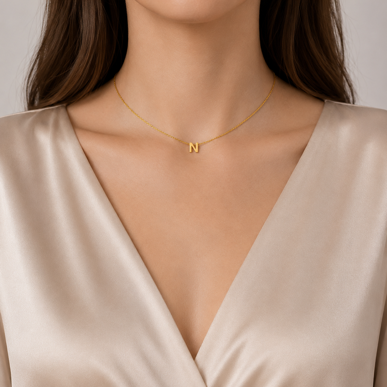 Collier Initiale en Acier Inoxydable – Renaissance