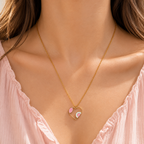 Collier Cœur en Acier Inoxydable – Amour