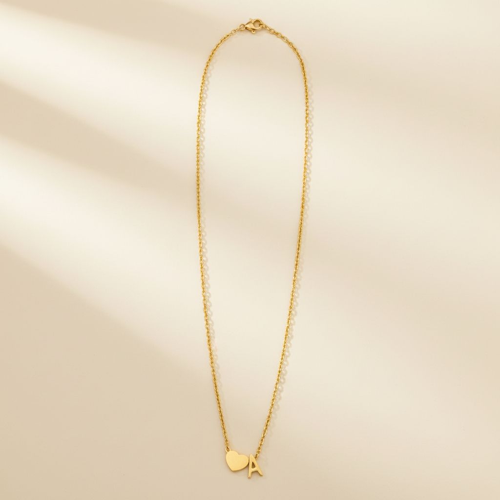 Collier Union – Initiale A & Cœur