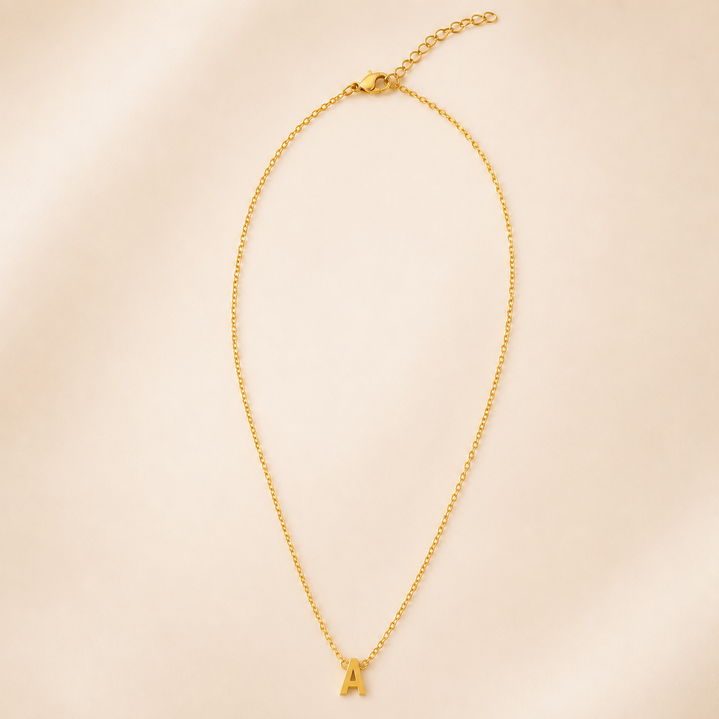 Collier Initiale en Acier Inoxydable Or – Fraternité