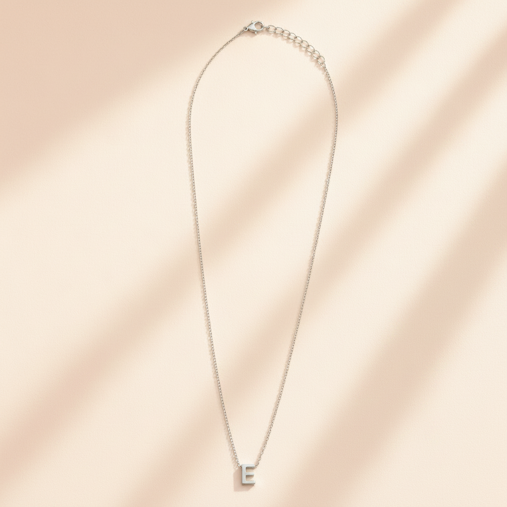Collier Initiale en Acier Inoxydable Argent – Fraternité