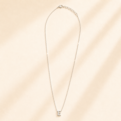 Collier Symbole – Initiale E | Acier Inoxydable Argent
