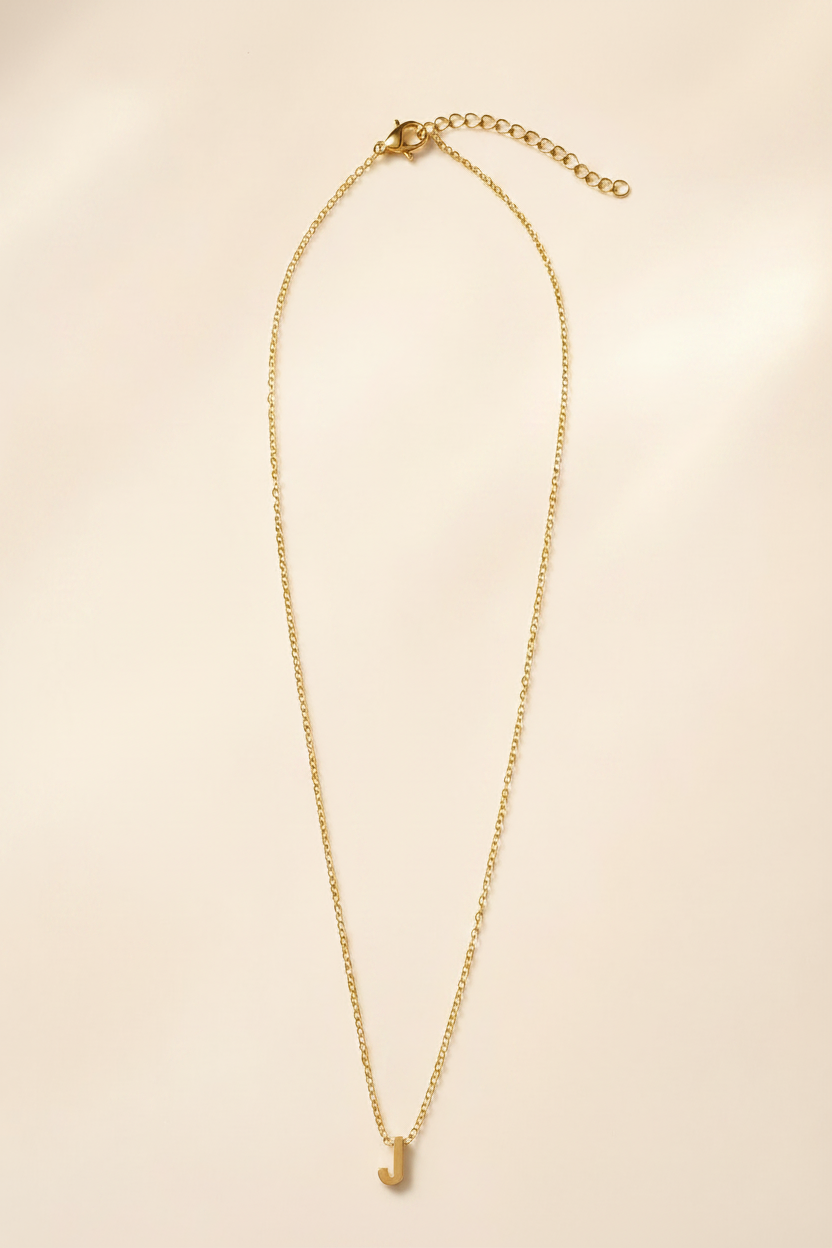 Collier Fraternité – Initiale J | Acier Inoxydable or