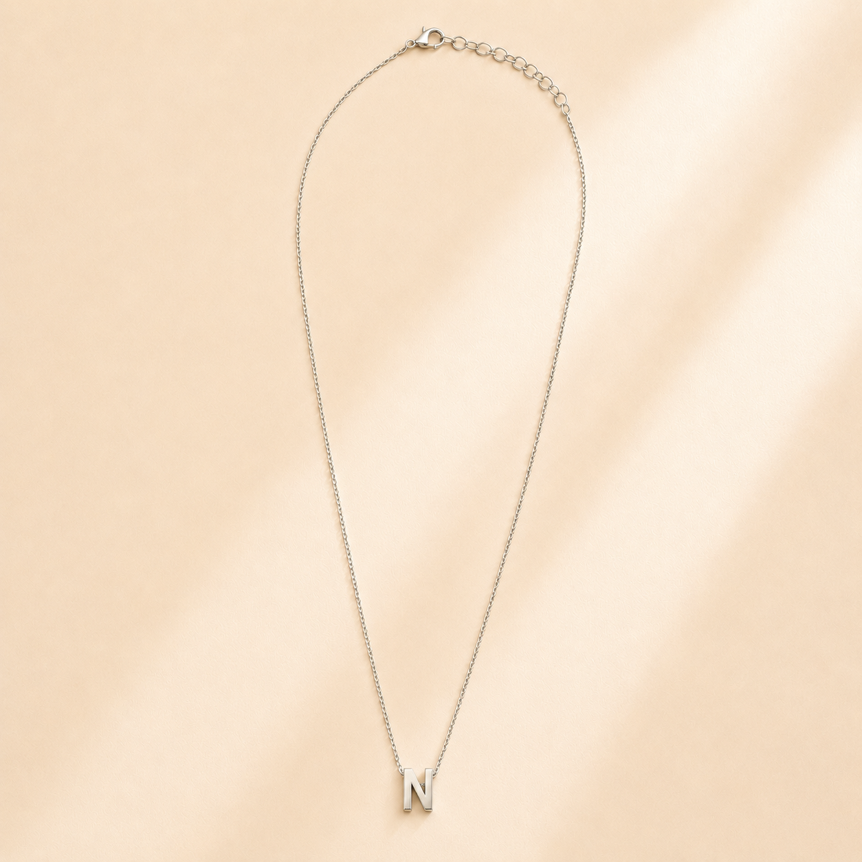 Collier Symbole – Initiale N | Acier Inoxydable Argent