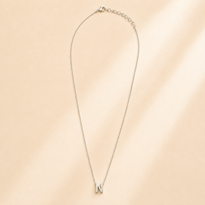 Collier Symbole – Initiale N | Acier Inoxydable Argent