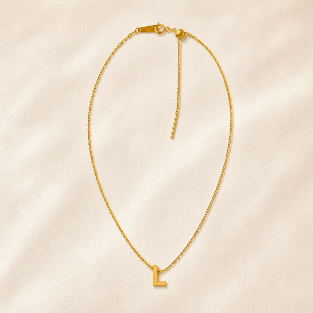 Collier Initiale en Acier Inoxydable – Renaissance