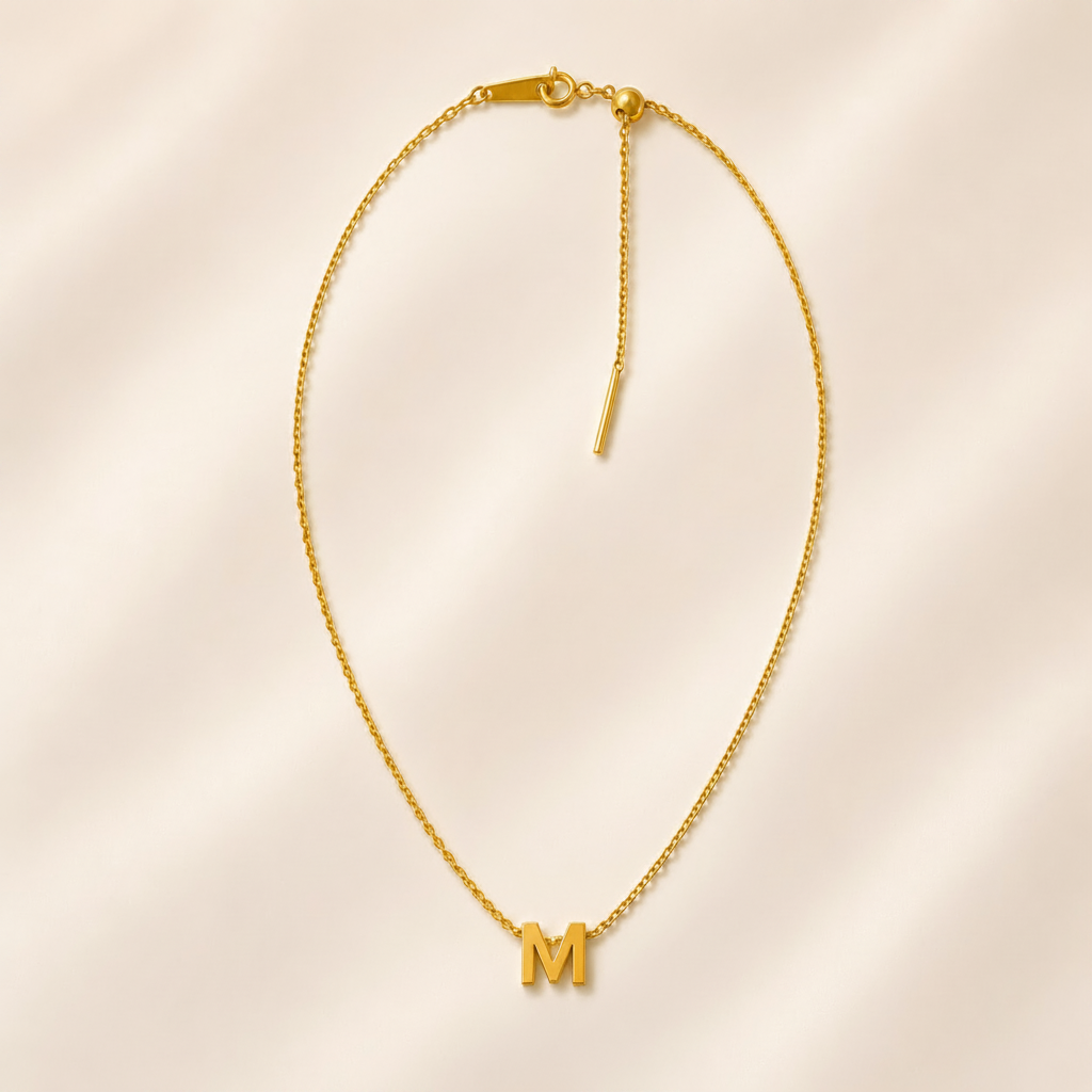 Collier Initiale en Acier Inoxydable – Renaissance