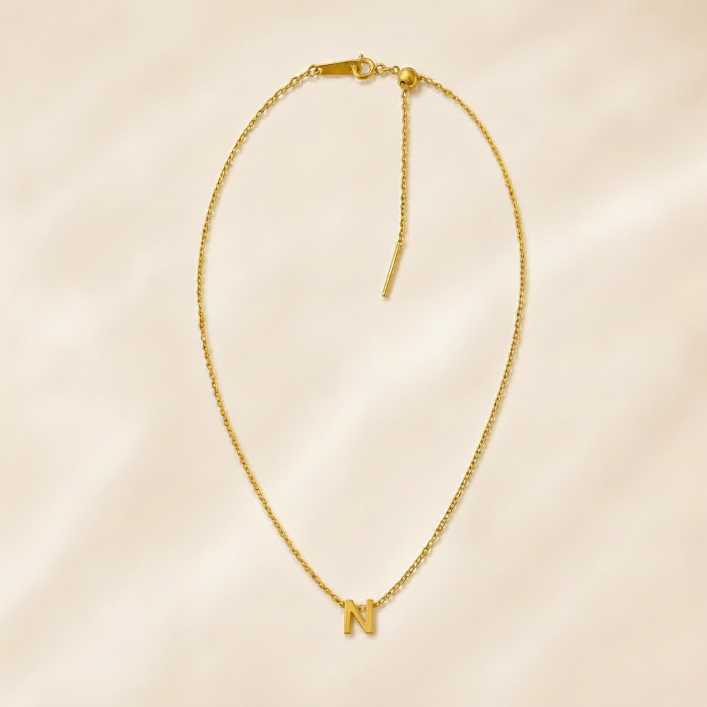 Collier Initiale en Acier Inoxydable – Renaissance