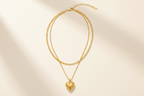 Collier double chaîne acier inoxydable doré