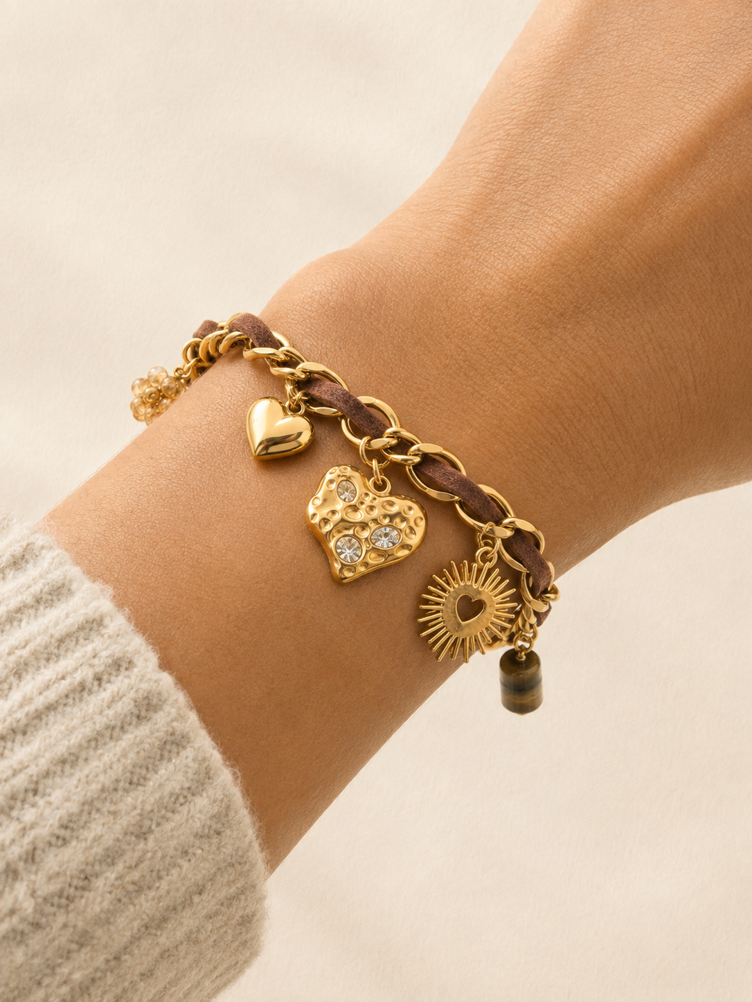 Bracelet Charms Doré Acier Inoxydable – Héritage NNO