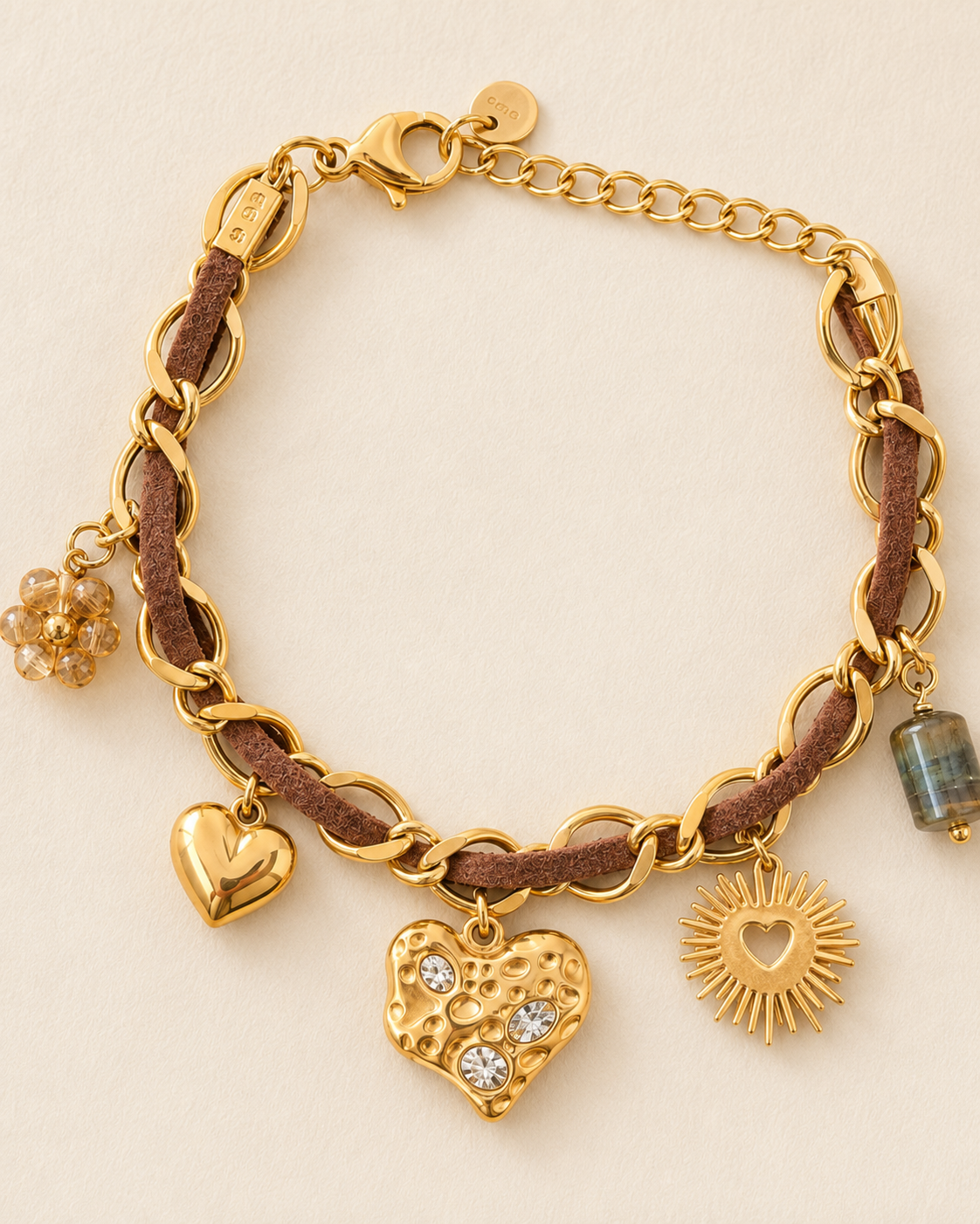 Bracelet Charms Doré Acier Inoxydable – Héritage NNO