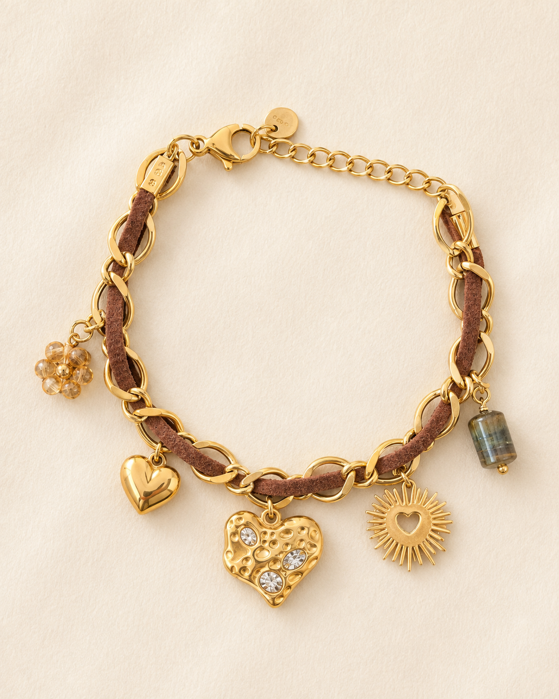 Bracelet Charms Doré Acier Inoxydable – Héritage NNO