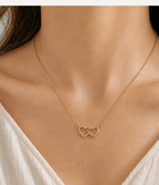 Collier Double Cœur Acier Inoxydable – Lien NNO